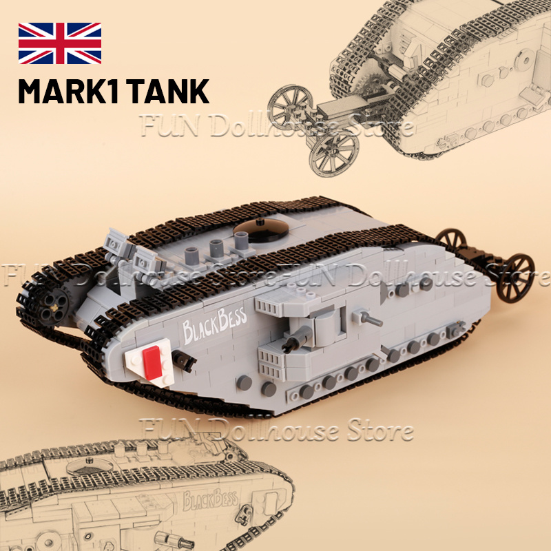 MOC WW1 Military Army Soldier  - đánh giá và giá Lego Compatible Military Tank